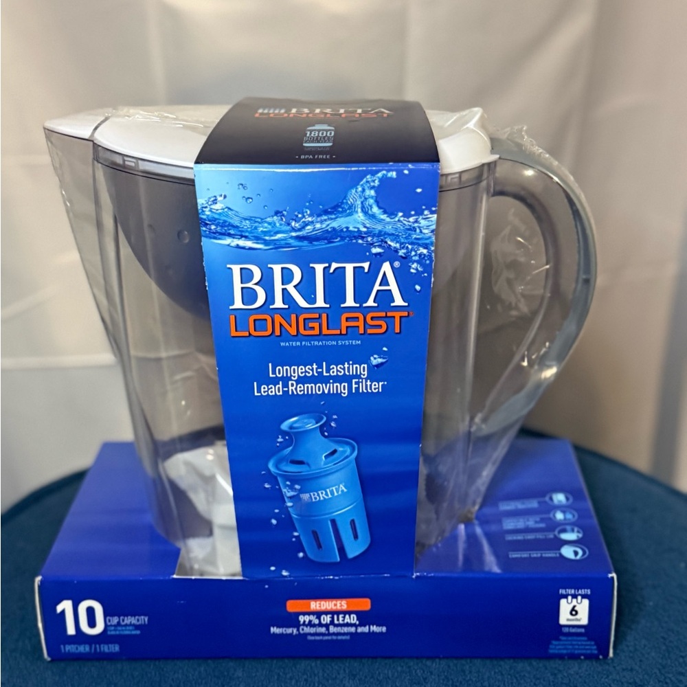 Brita Clear Pitcher with White Lid and Handle
